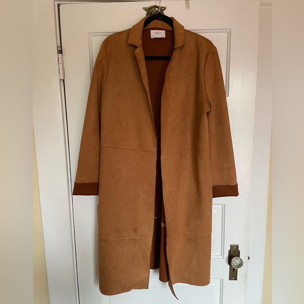 Zara Faux Suede Brown Coat